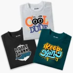Pack of 3 Cool Happy Bear Printed Summer T-Shirts
