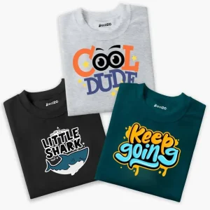Pack of 3 Cool Happy Bear Printed Summer T-Shirts