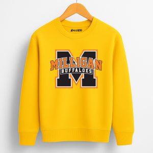 Milligan Buffaloes Printed Yellow Sweatshirt for Tween Kids
