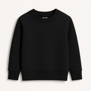 Black Plain Sweatshirt for Kids - Unisex
