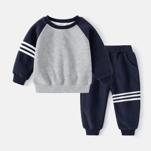 Kids Color Patchwork Casual Tracksuit