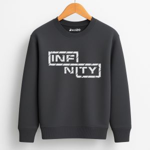 Infinity Printed Charcoal Sweatshirt for Tween Kids