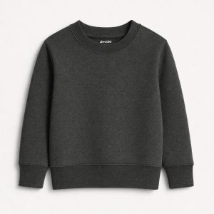 Charcoal Plain Sweatshirt for Kids - Unisex