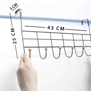 Pack of 2 Multipurpose 7 Hook Plain Over The Door Hanger