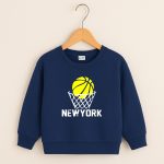 New York Printed Navy Blue Sweatshirt for Young Kids
