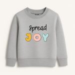Spread Joy Printed Heather Grey Sweatshirt for Girls Spread Joy Printed Heather Grey Sweatshirt for Girls