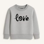 Love Printed Heather Grey Sweatshirt for Girls Love Printed Heather Grey Sweatshirt for Girls