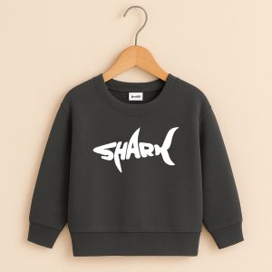 Shark Printed Charcoal Sweatshirt for Young Kids