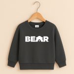 Bold Bear Printed Charcoal Sweatshirt for Young Kids