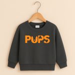 Pups Printed Charcoal Sweatshirt for Young Kids