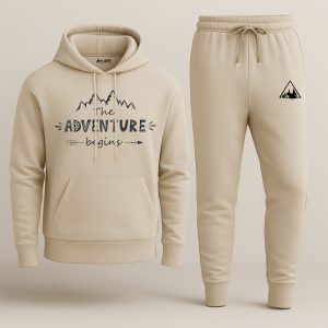 Adventure Begins Printed Hooded Tracksuit for Women