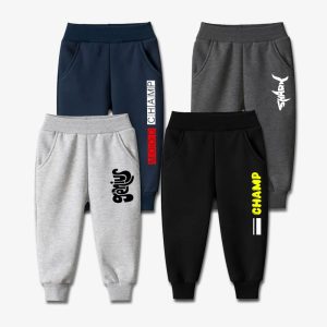 Pack of 4 Genius Shark Champ Printed Casual Sweatpants for Kids