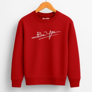 Be You Printed Red Sweatshirt for Tween Kids