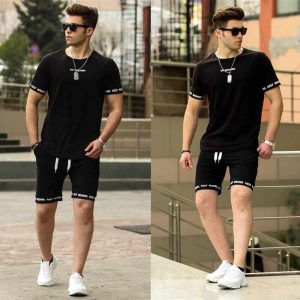 Men Black Summer Breeze Short Suit