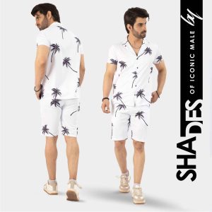 Escape in Style with the White Palm Haven Vacation Summer Short Set