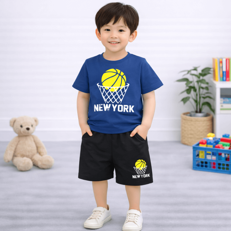 Kids New York Printed Summer Short Suit