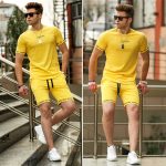 Men Summer Breeze Yellow Short Suit