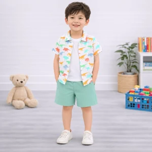 Dinosaur Pattern Printed Kids Short Suit