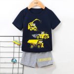 Kids Excavator Printed Summer Short Suit