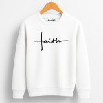Faith Printed White Sweatshirt for Tween Kids