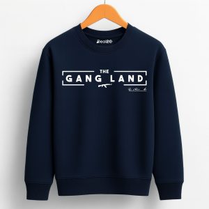 Gang Land Printed Navy Blue Sweatshirt for Tween Kids