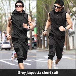 Men Grey Jaquetta Short Suit