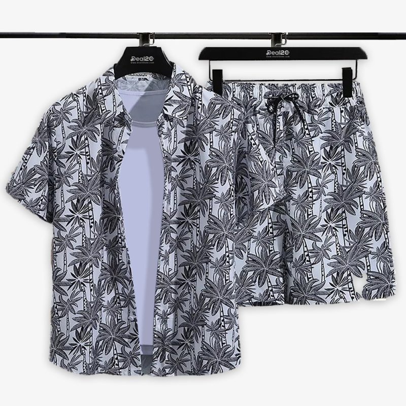 Grey-Palm-Tree-Checked-Printed-Summer-Beach-Short-Suit.jpg