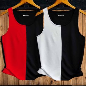 Bundle of 2 Men Gym Freaks Contrast Tank Tops
