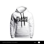 Flash Back Printed White Hoodie For Men