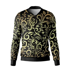 Golden Floral Printed Allover Printed Jacket