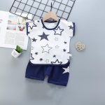 Kids Decent Blue Star Printed Short Suits