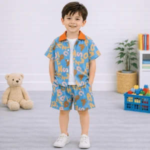 Kids Alphabet Letter Printed Summer Short Suit