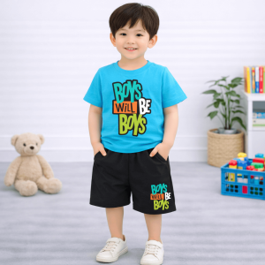 Kids Boys Will Be Boys Printed Summer Short Suit