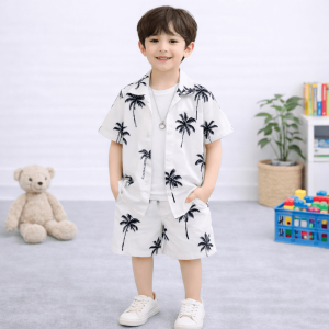 Kids Coconut Tree Printed Summer Short Suit