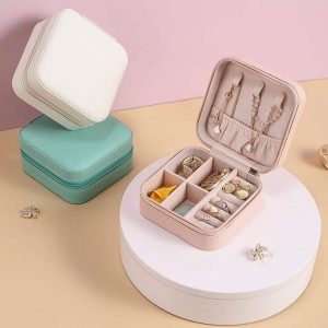 Mini PU Leather Travel Jewellery Box Organizer
