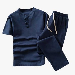 Navy Blue Summer Suit For Men
