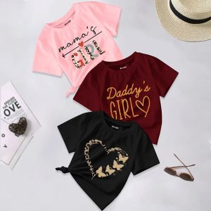 Pack of 3 Adorable Printed T Shirts For Girls