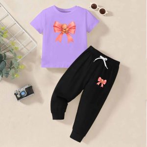 Butterfly Printed Summer Trouser Suit For Girls