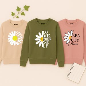Pack of 3 Beauty Flower Printed Sweatshirts for Women