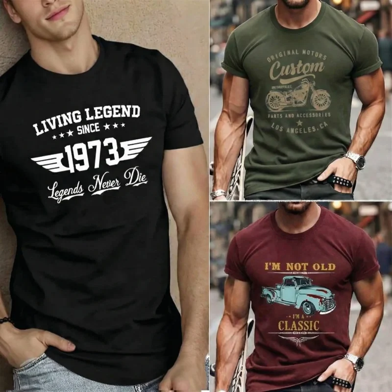 Pack of 3 Classic Custom Legend Mens Printed T-Shirts