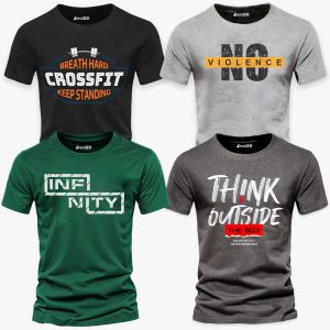 Pack of 4 Crossfit Think Strong Printed T-Shirts
