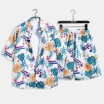 Party Beach Mens Random Printed Summer Beach Short Suit