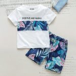 Kids Positive and Happy Pattern Printed Summer Short Suit
