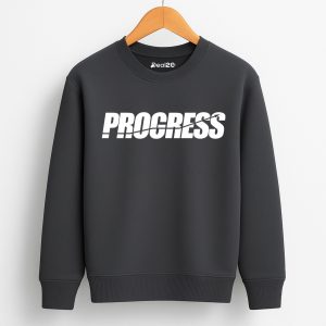Progress Printed Charcoal Sweatshirt for Tween Kids