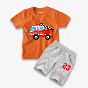 Kids The Fire Printed Summer Short Suit