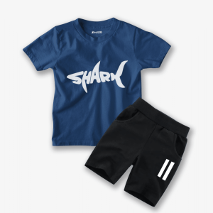 Kids Shark Printed Summer Short Suit