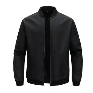 Bomber Style Solid Color Winter Jacket For Men