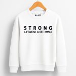 Strong Printed White Sweatshirt for Tween Kids