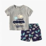 Kids Summer California Printed Shorts Suits