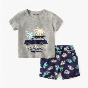Kids Summer California Printed Shorts Suits